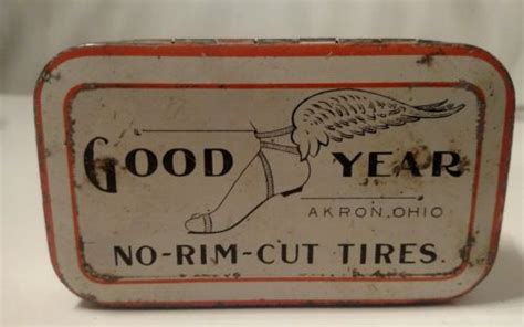 good year no rim cut tires metal box|EARLY 1900'S GOOD YEAR AKRON OHIO NO.